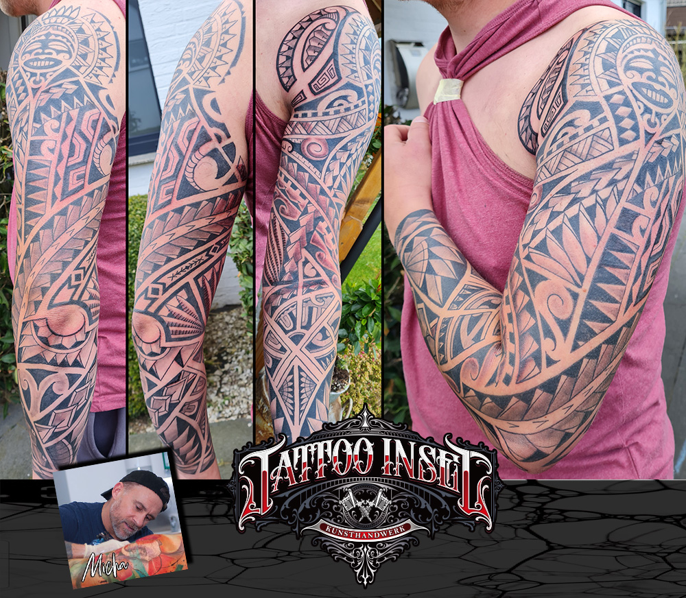 full sleeve maori tattoos